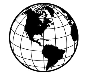 Black and white globe.